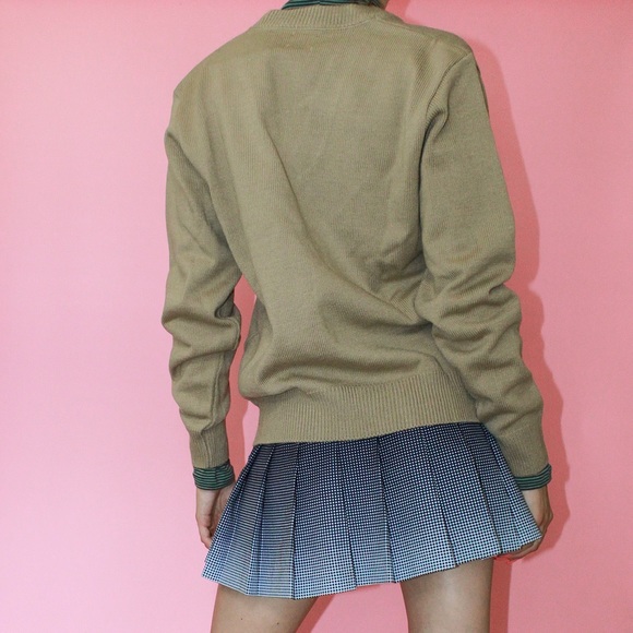 Vtg Deadstock Youth Uniform Acrylic V-Neck Sweater - Picture 3 of 10